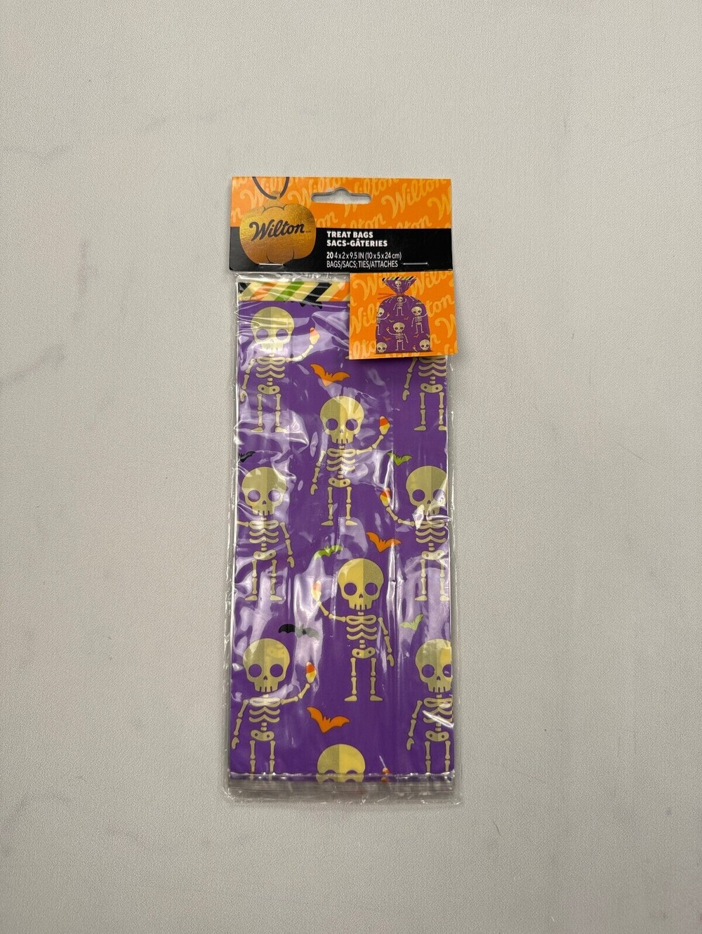Wilton Treat Bags Halloween Purple 2010s Skull Print